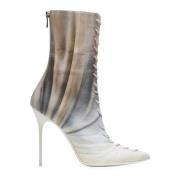 Uria enkellaarzen in beeldhouwprint leer Balmain , Gray , Dames