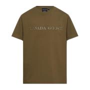 T-shirt met geborduurd logo Canada Goose , Green , Heren