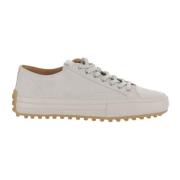 Suède Leren Sneakers Wit Ronde Neus Tod's , White , Heren