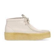 Witte Nubuck Wallabee Cup Mocassin Schoen Clarks , White , Dames