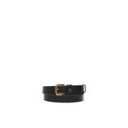 Zwarte leren riem met Vlogo Signature Valentino Garavani , Black , Her...