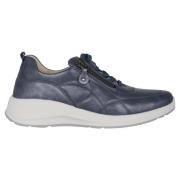 Comfortabele brede blauwe sneakers Waldläufer , Blue , Dames