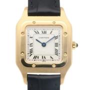 Pre-owned Leather watches Cartier Vintage , White , Dames