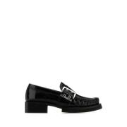 Klassieke zwarte leren loafers Ganni , Black , Dames