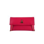 Leren Fly Pochette met Kettingriem Patrizia Pepe , Pink , Dames