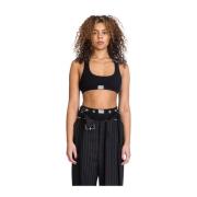 Stijlvolle Crop Tank Top Jean Paul Gaultier , Black , Dames