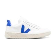 Blauwe Leren Klassieke V-12 Sneakers Veja , White , Dames