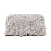 Kristal Mesh Clutch Tas Zilver Benedetta Bruzziches , Gray , Dames