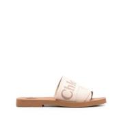 Roze Geborduurde Logo Sandalen Chloé , Pink , Dames