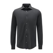 Donkergrijze Piqué Shirt Fedeli , Black , Heren