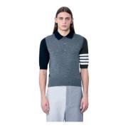 Polo Shirt met Contrastpanelen Thom Browne , Multicolor , Heren