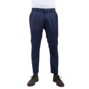 Blauwe wollen broek met plooien Briglia , Blue , Heren