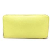 Pre-owned Leather wallets Hermès Vintage , Yellow , Dames