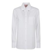 Effen Wit Overhemd Klassieke Stijl Valentino Garavani , White , Dames