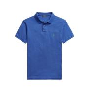 Slim Fit Piqué Katoenen Polo Polo Ralph Lauren , Blue , Heren