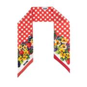 Zijden sjaal met print Moschino , Red , Dames