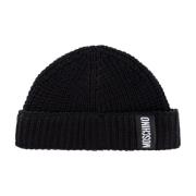 Katoenen pet met logopatch Moschino , Black , Unisex