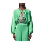 Polyester Jassen en Blazers Simona Corsellini , Green , Dames