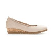 Beige suède leren ballerina flats Gabor , Beige , Dames