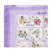 Zijden sjaal met print Moschino , Purple , Unisex