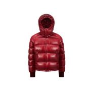 Korte gewatteerde jas met capuchon Moncler , Red , Heren