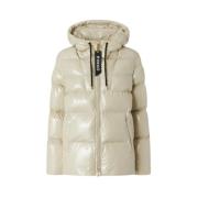 Beige Puffer Coat Crystal Nylon Pinko , Beige , Dames