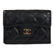 Pre-owned Leather wallets Chanel Vintage , Black , Dames