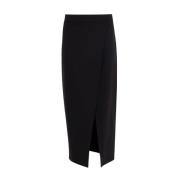 Lange rok met elastische taille en voorste split MeiMeiJ , Black , Dam...