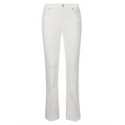 Flared Leg Stretch Katoen Jeans 7 For All Mankind , White , Dames