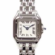 Pre-owned Stainless Steel watches Cartier Vintage , White , Dames