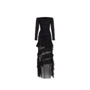 Gedrapeerde jurk Blumarine , Black , Dames