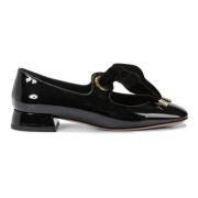 Zwarte leren ballerina schoenen A. Bocca , Black , Dames