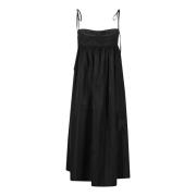 Taffeta Lace-Up Midi Jurk Cecilie Bahnsen , Black , Dames