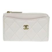 Pre-owned Leather wallets Chanel Vintage , White , Dames