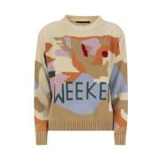 Gestreepte Crewneck Sweater in Beige Weekend , Beige , Dames