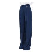 Blauwe elegante broek regular fit Elisabetta Franchi , Blue , Dames