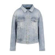 Nineties Standing Collar Jacket Balenciaga , Blue , Dames