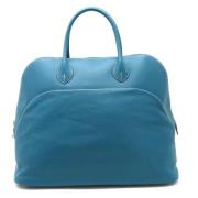 Pre-owned Leather travel-bags Hermès Vintage , Blue , Dames