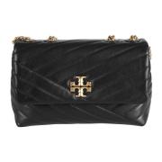 Zwarte Schoudertas met Chevron Quilting Tory Burch , Black , Dames