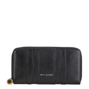 Pre-owned Leather wallets Bvlgari Vintage , Black , Dames