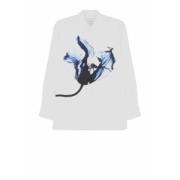 Witte Katoenen Blauwe Iris Print Oversized Shirt Paul Smith , White , ...