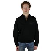 Zwarte Fleece Polo, Stijlvol en Gezellig Fear Of God , Black , Heren