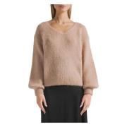 Luxe Alpaca Wol Trui American Dreams , Brown , Dames