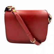 Pre-owned Leather shoulder-bags Cartier Vintage , Red , Dames