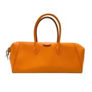 Pre-owned Leather handbags Hermès Vintage , Orange , Dames