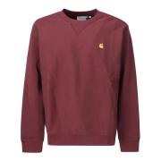 Geborduurd Logo Crew-Neck Sweatshirt Carhartt Wip , Red , Heren