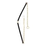 Smalle zwarte riem met gouden ketting Kazar , Black , Dames