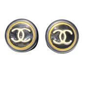 Pre-owned Fabric earrings Chanel Vintage , Black , Dames