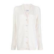 Witte Katoenen Cardigan Sweater Aw24 Maison Margiela , White , Dames