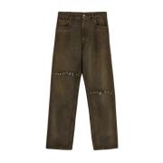 Wijde Pijp Katoenen Jeans MM6 Maison Margiela , Brown , Heren